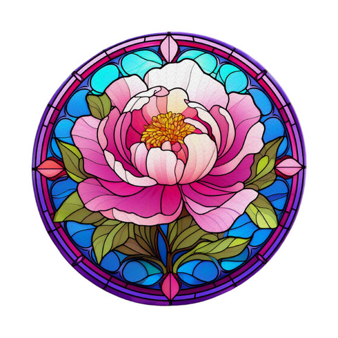 Peony Circular Glass Suncatcher Worktop Saver